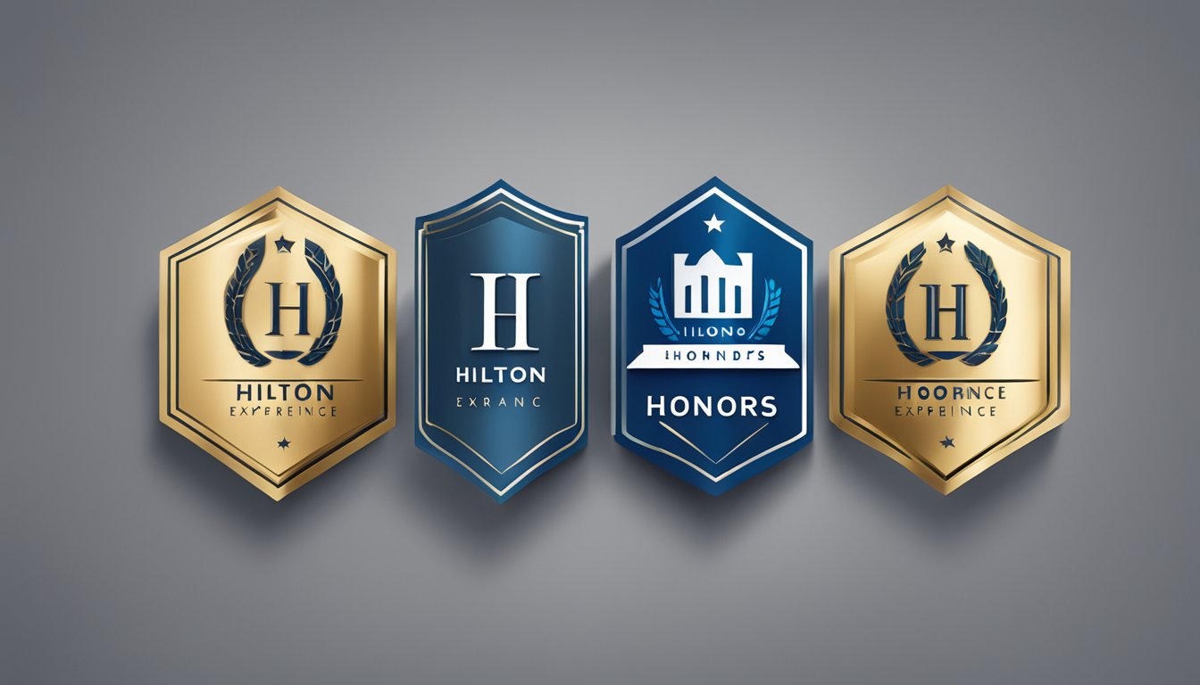 A row of Hilton brand logos displayed in ascending order, with "Hilton Honors Experience" ranking highlighted