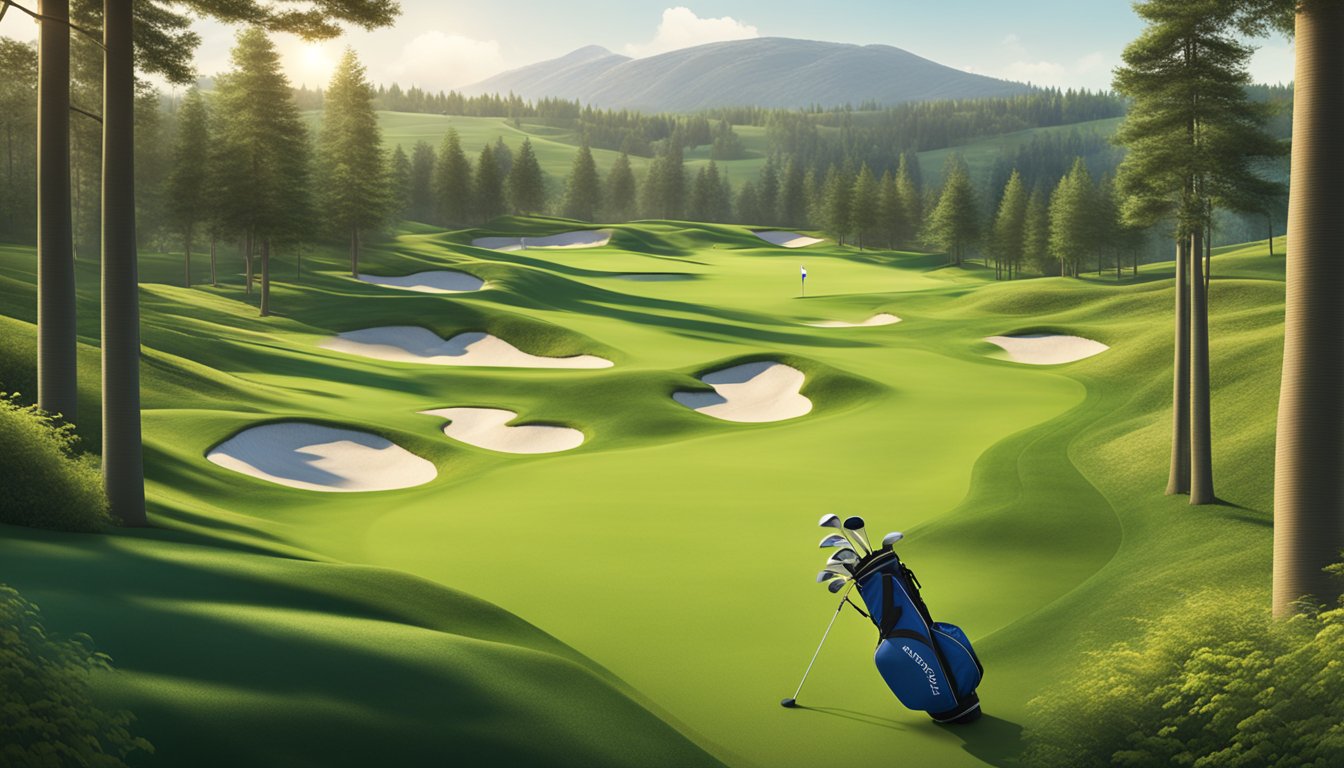The Swedish golf brand's impact on industry and consumer engagement is depicted through a dynamic scene of golf equipment being used on a lush green course
