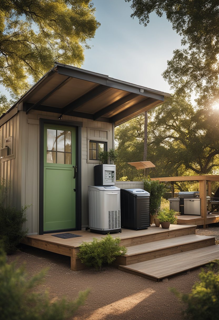 The eco-friendly vacation rental in Waco features solar panels, recycling bins, and energy-efficient appliances