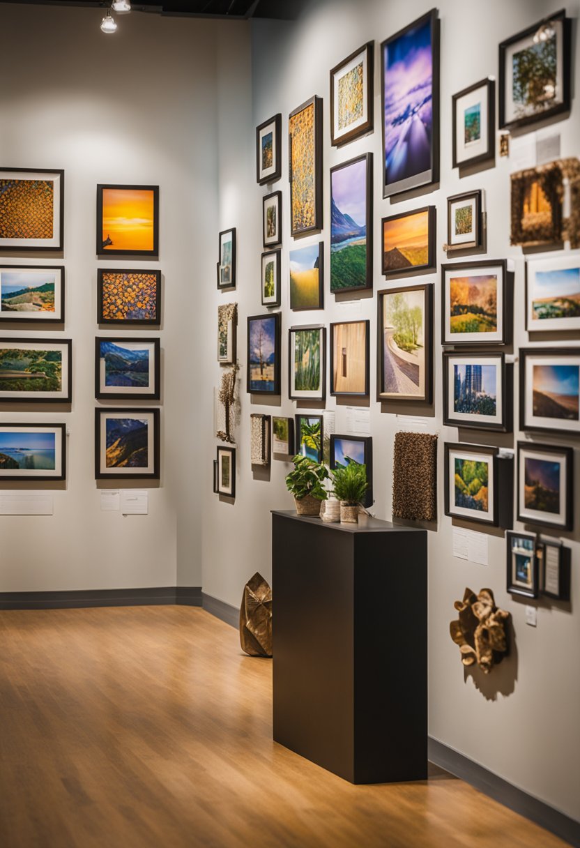 The art gallery at McLennan Community College features vibrant and diverse art exhibitions in Waco