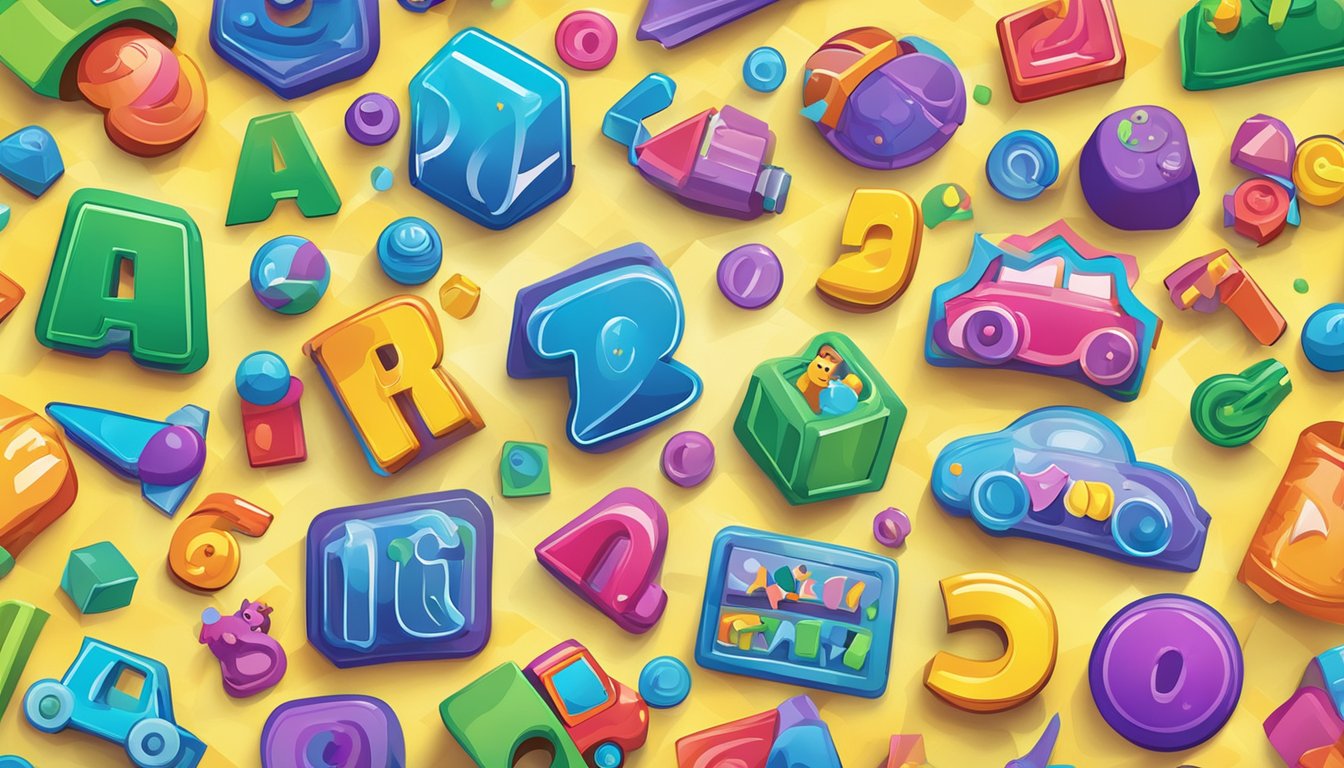 Colorful toy logos displayed on a vibrant background with "Frequently Asked Questions" text above