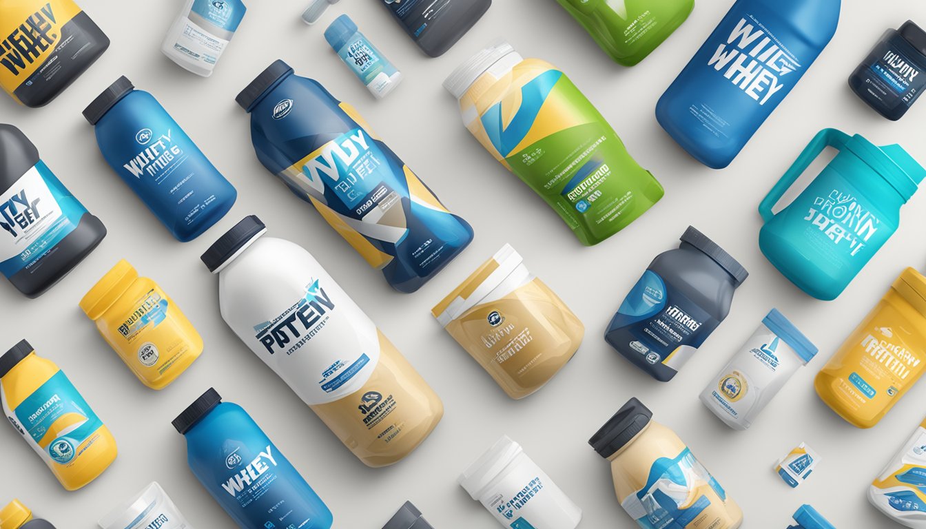 Various top whey protein brands logos displayed on a clean, modern, and professional-looking website page