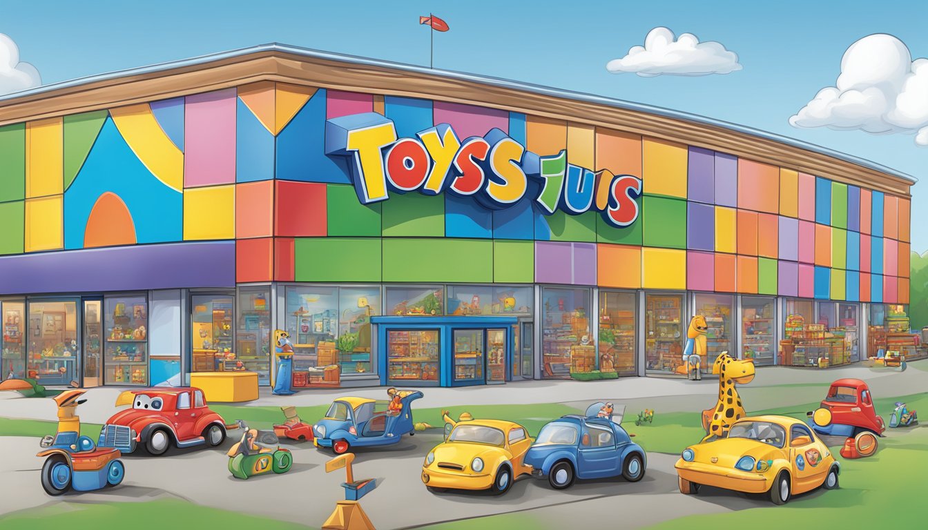 Toys R Us logos and iconic toys come to life, evolving and rising into a new era of play and imagination