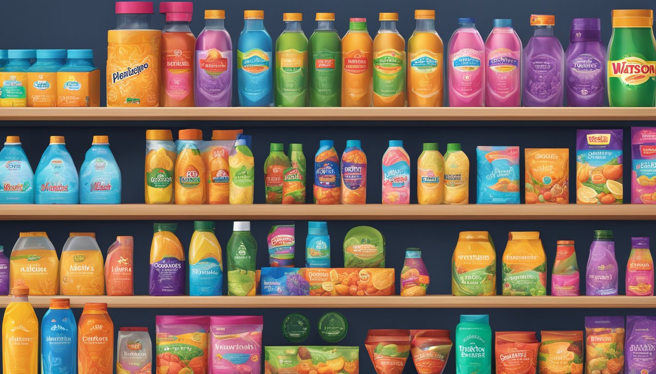 Watson's Thailand brands displayed on shelves with vibrant packaging and clear branding