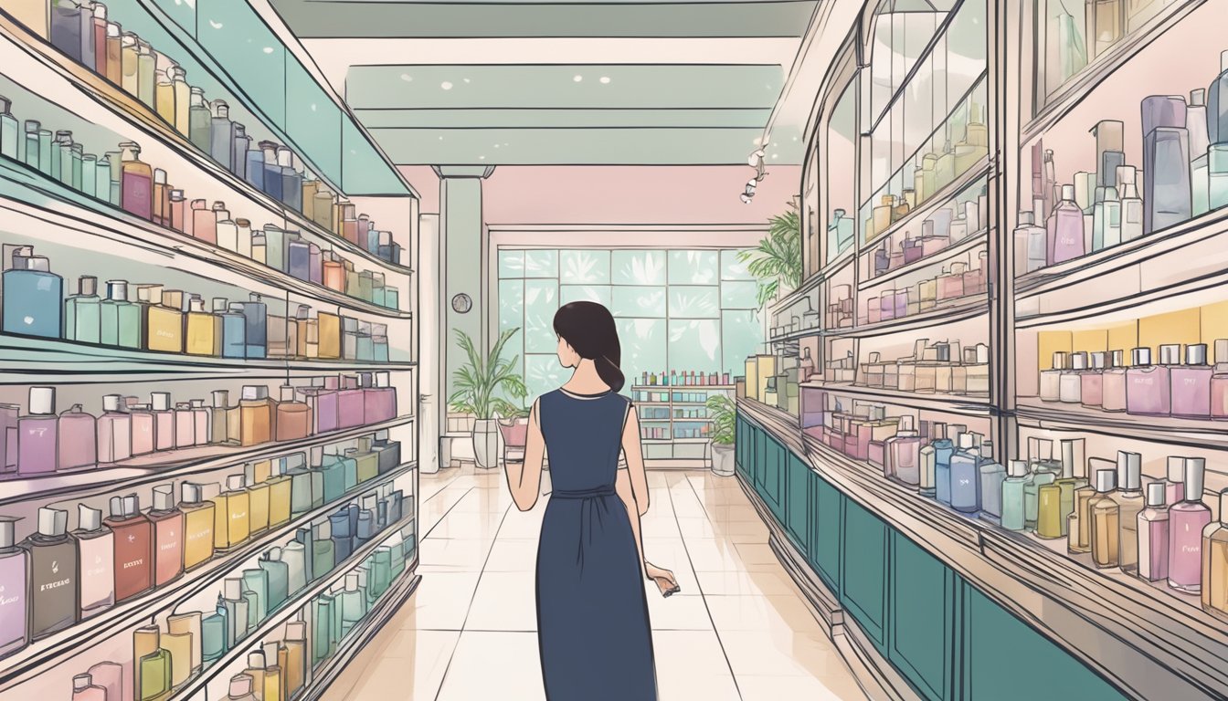 A person finding the perfect scent at a perfume shop in Singapore