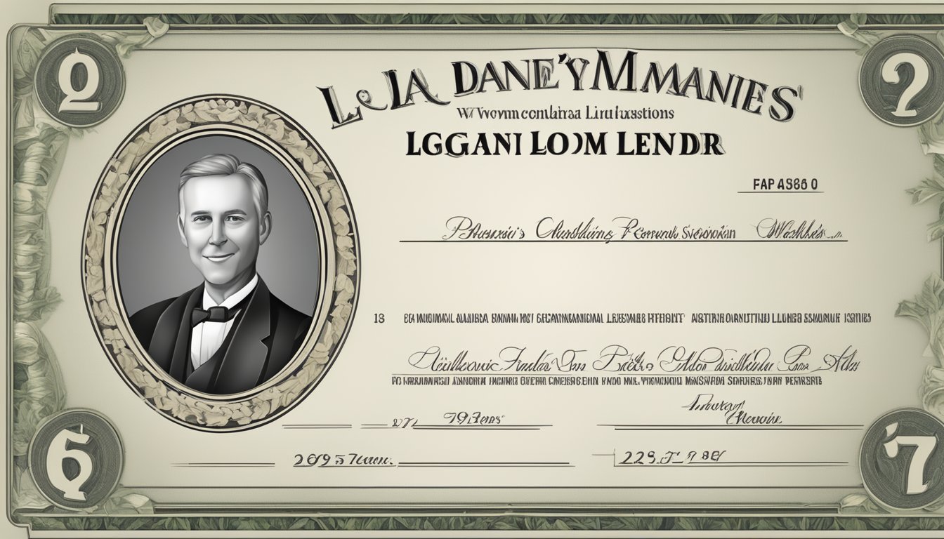 A legal money lender's sign displayed prominently with clear contact information and licensing details