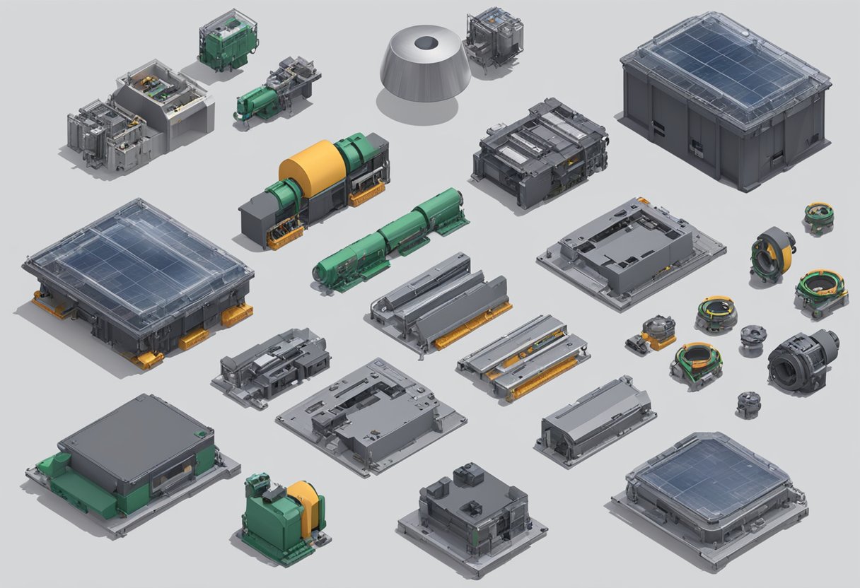 Various sinoboom parts laid out with clear equipment compatibility and specs displayed