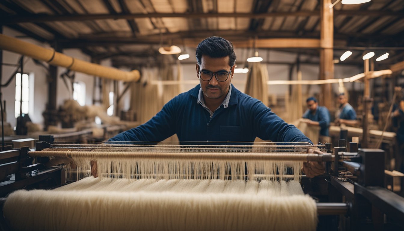 Arraiolos tapetemaking: wool being dyed, spun, and woven into intricate patterns on large looms