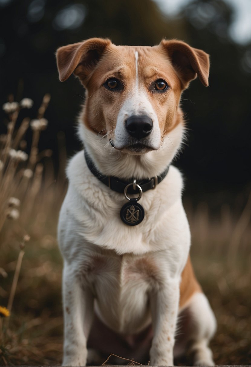 A Danish-Swedish Farmdog stands proudly, its tailless body alert and attentive, showcasing its unique breed characteristic