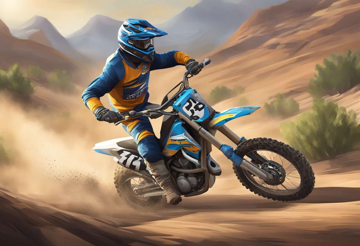 Dirt bikes games show a biker racing through rugged terrain in Xbox game. Jumping, drifting, and speeding to victory