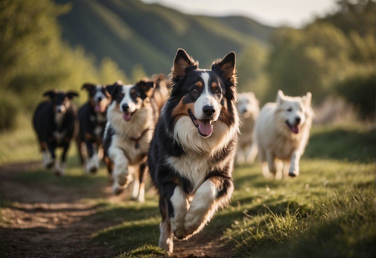 Herding breeds gather and guide animals, showing intelligence and agility