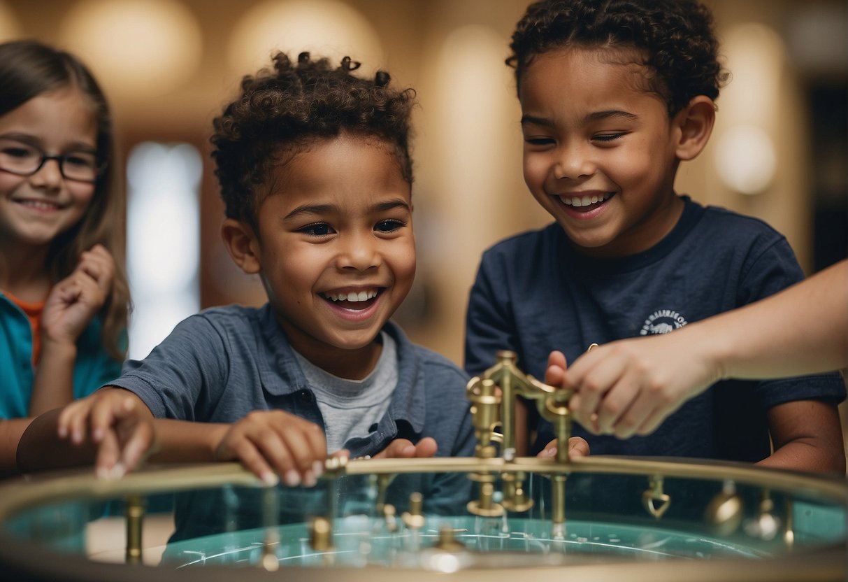 Children engage in hands-on activities at a local museum, surrounded by interactive exhibits and educational displays. Laughter fills the air as they explore the cultural and educational experiences available for free during spring break in Missouri