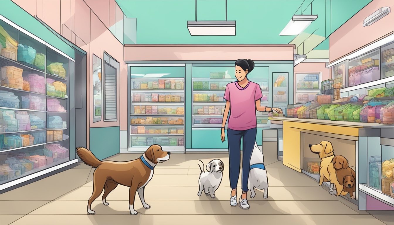 A person in Singapore purchasing a dog from a pet store