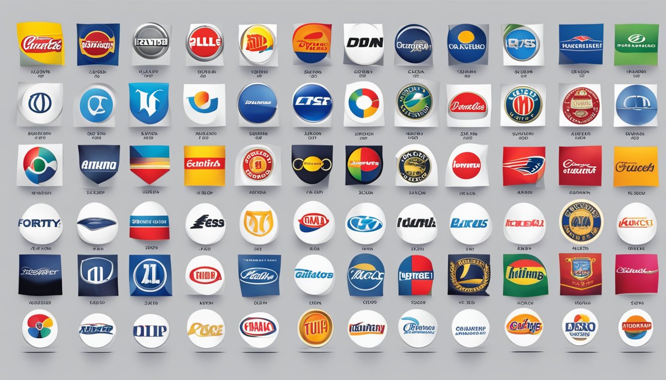 A timeline of brand logos, from past to present, showing the evolution and impact of the forty-four brand