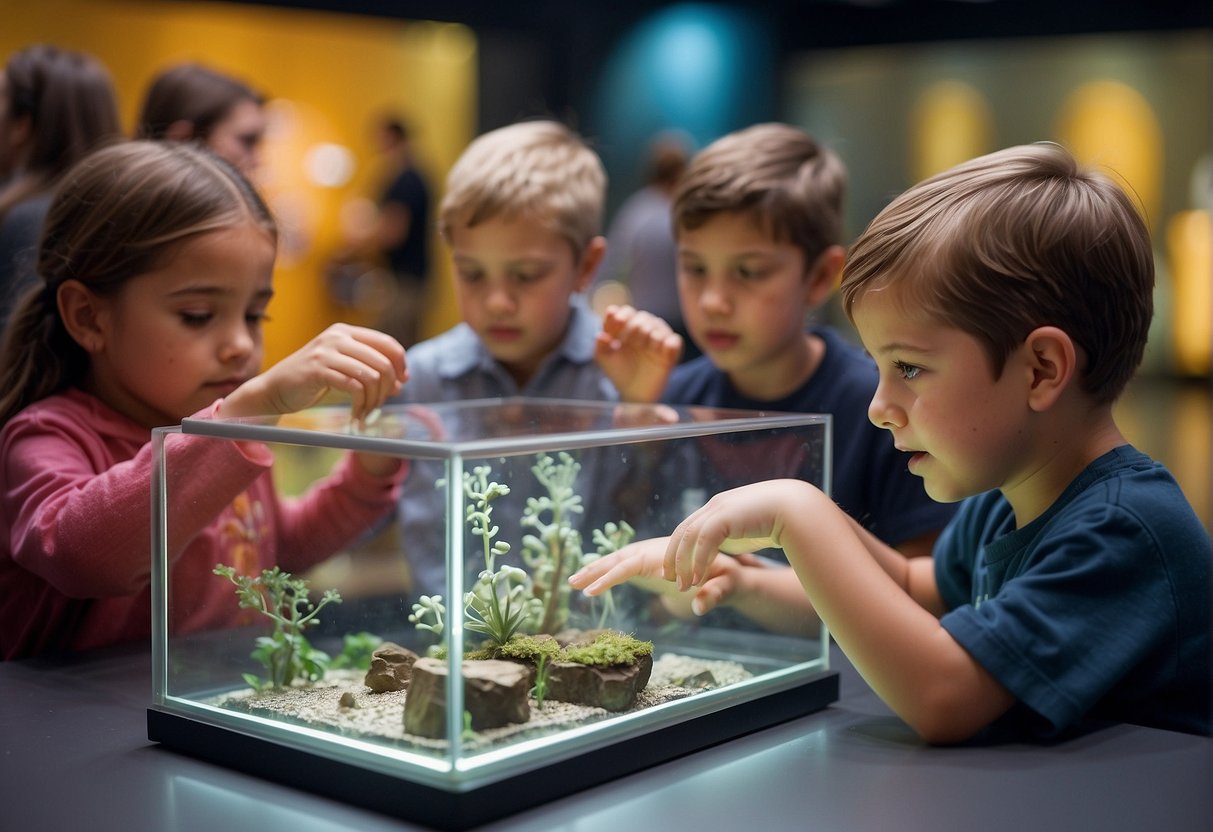Children exploring interactive exhibits, conducting experiments, and marveling at live demonstrations at Missouri's Discovery Centers