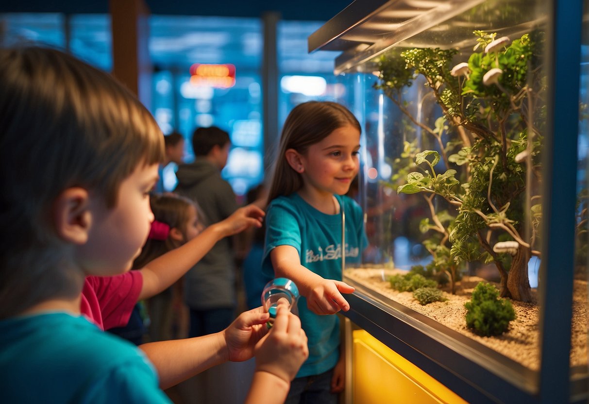 Children exploring interactive exhibits at Missouri's Discovery Centers during Spring Break Science Adventures