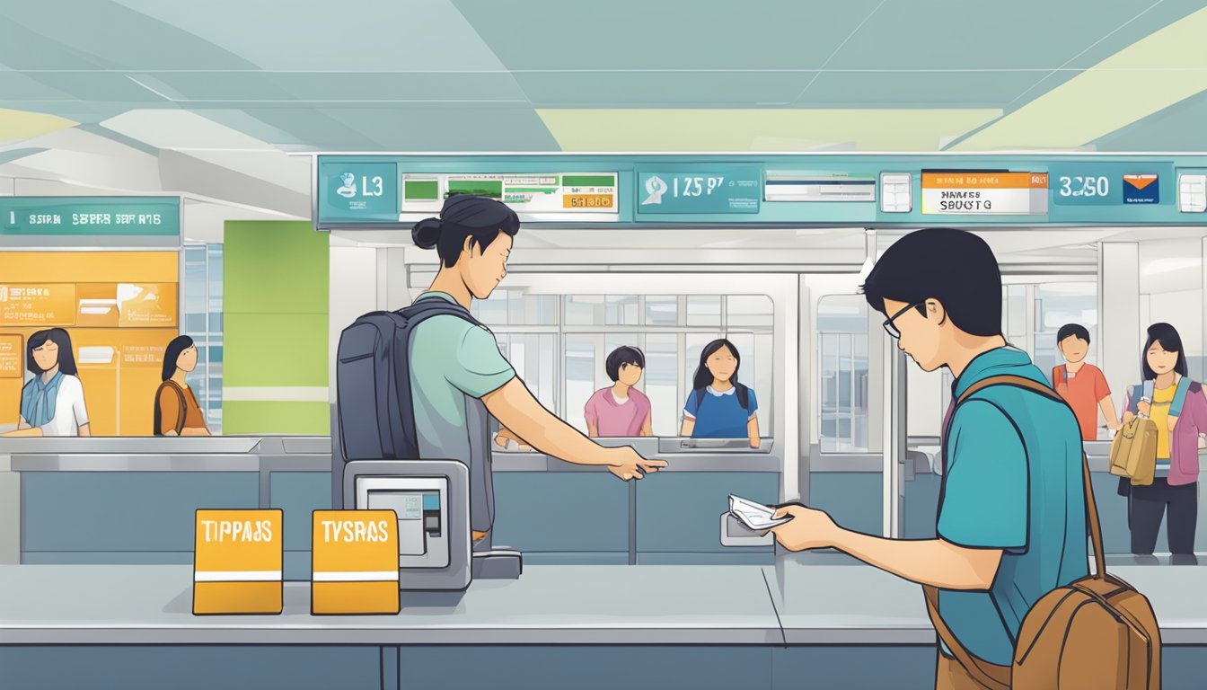 A traveler purchases a JR Pass at a Singapore ticket counter
