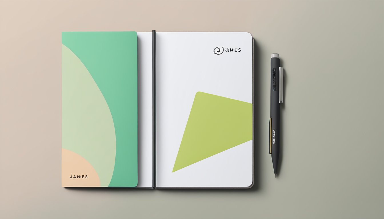 A sleek and minimalist notebook with the James Brand logo on the cover, featuring durable materials and clean, modern design