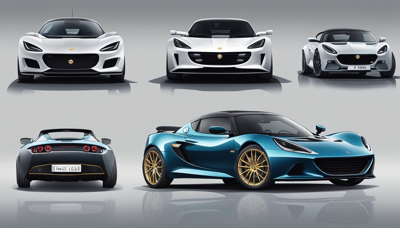 Lotus Cars evolve from vintage to modern models in a dynamic lineup, showcasing sleek designs and cutting-edge technology