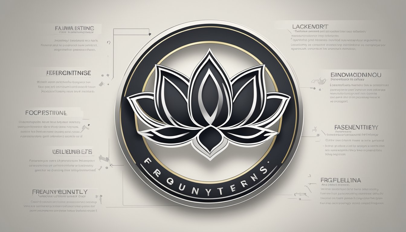 A Lotus car logo displayed prominently with a list of "Frequently Asked Questions" underneath, surrounded by sleek, modern design elements