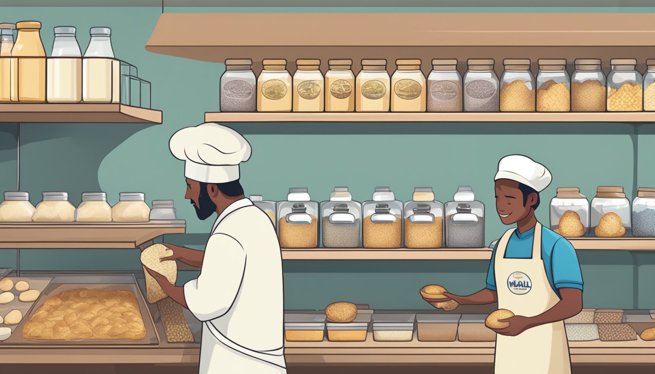 A person buying halal yeast at a store and then using it in baking