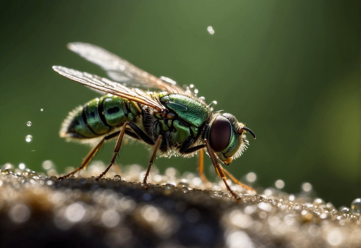 Green flies are being repelled by a natural spray made from a mixture of water, vinegar, and dish soap