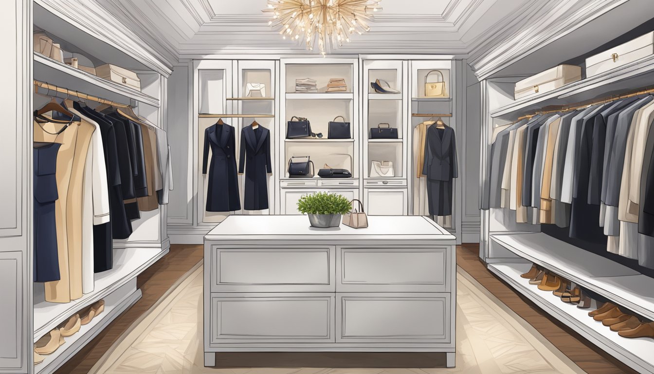 Meghan Markle's iconic fashion choices: a rack of designer clothing, including pieces from Givenchy, Stella McCartney, and Burberry, displayed in a luxurious walk-in closet