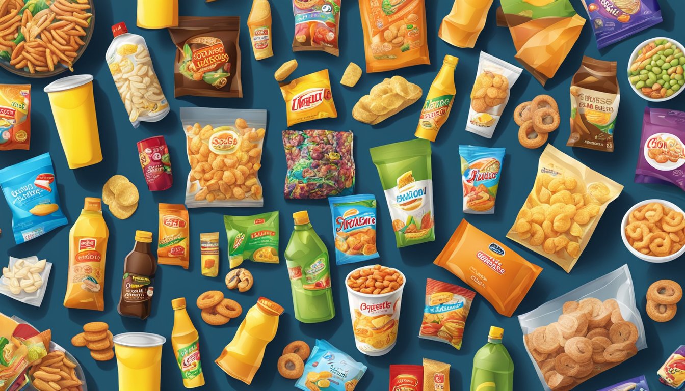 A table filled with colorful snack packaging from popular Singaporean brands