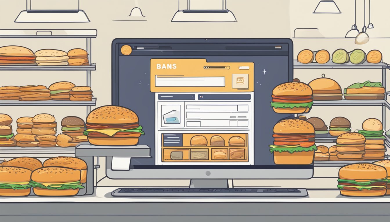 A computer screen showing a website with various options for purchasing burger buns online. An add to cart button is highlighted