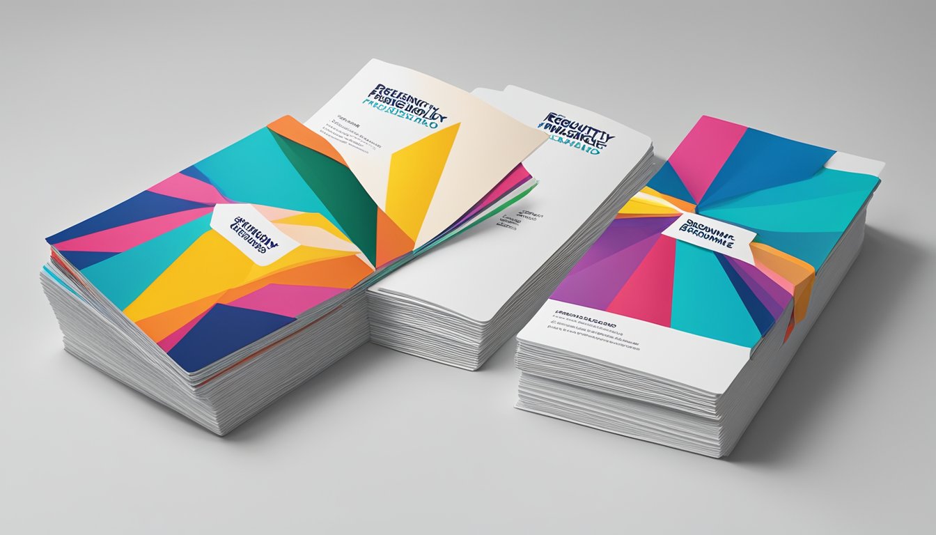 A stack of colorful pamphlets on a clean, white table with the words "Frequently Asked Questions newstrike brands ltd" prominently displayed on the cover