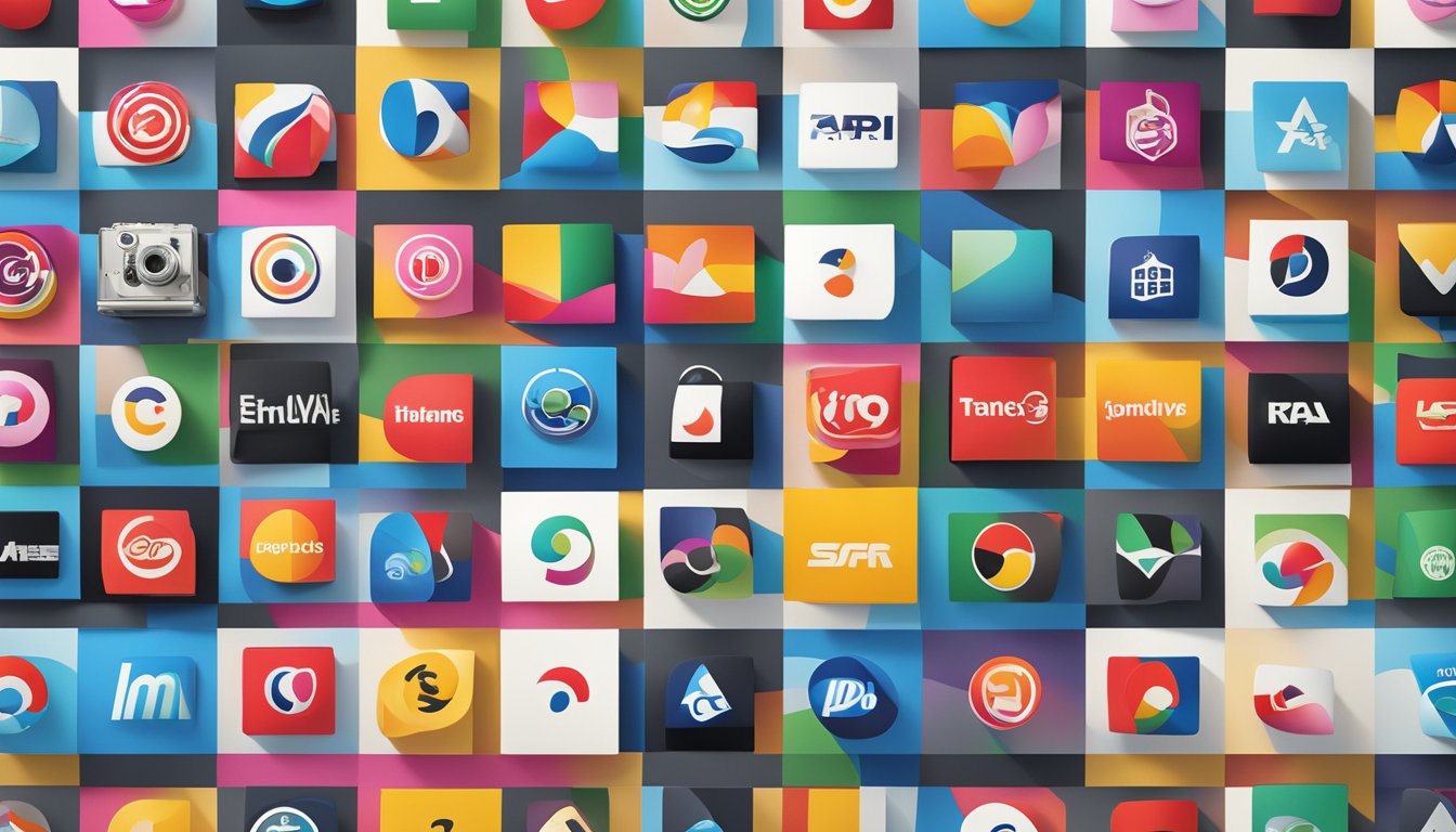 A display of iconic photography brand logos on a sleek, modern backdrop