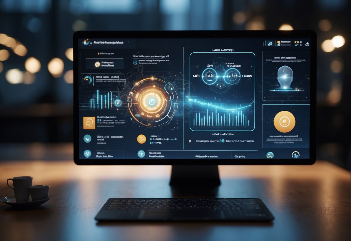 A person effortlessly interacts with AI content generation on a user-friendly interface