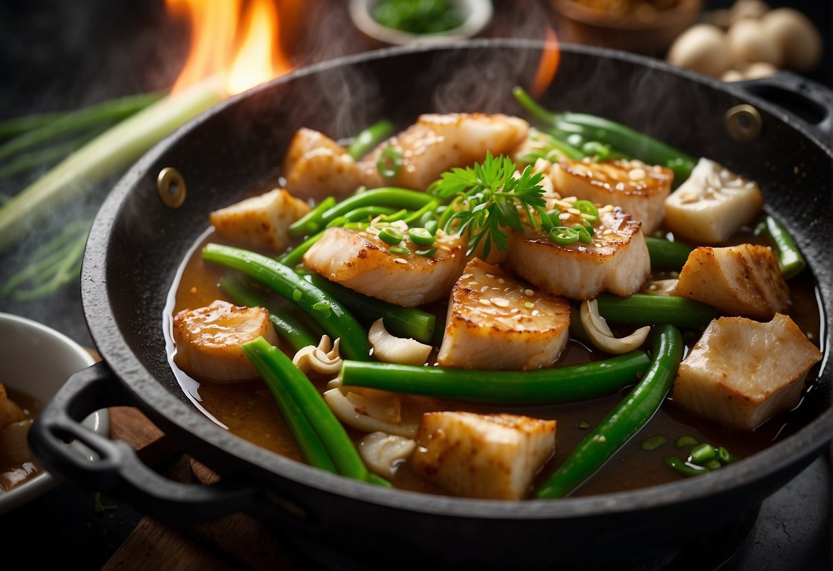 A wok sizzles with ginger, garlic, and scallions. Fish bones simmer in a fragrant broth of soy sauce, star anise, and Chinese cooking wine
