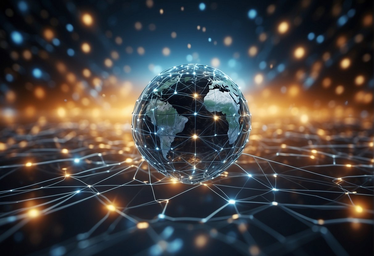 A network of interconnected devices and data streams, representing the concept of multimodal AI