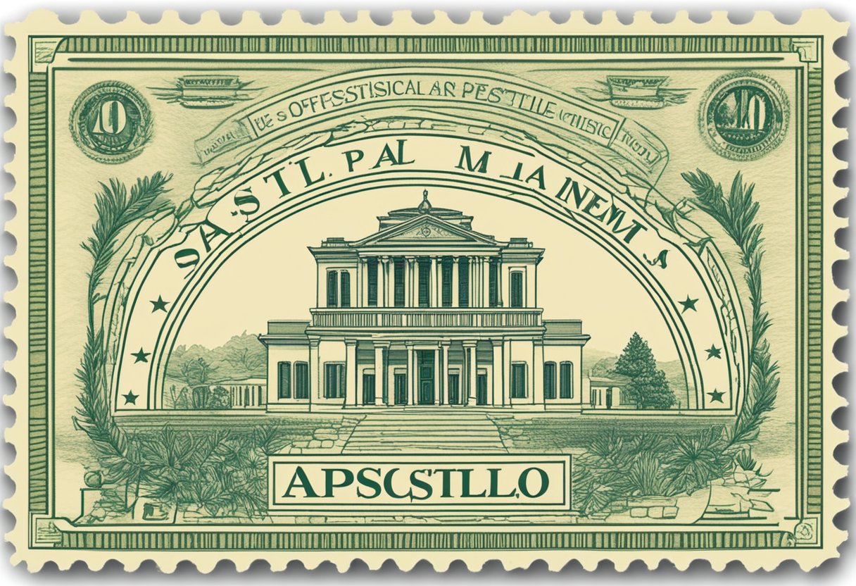 Apostille stamp on official document in New Mexico