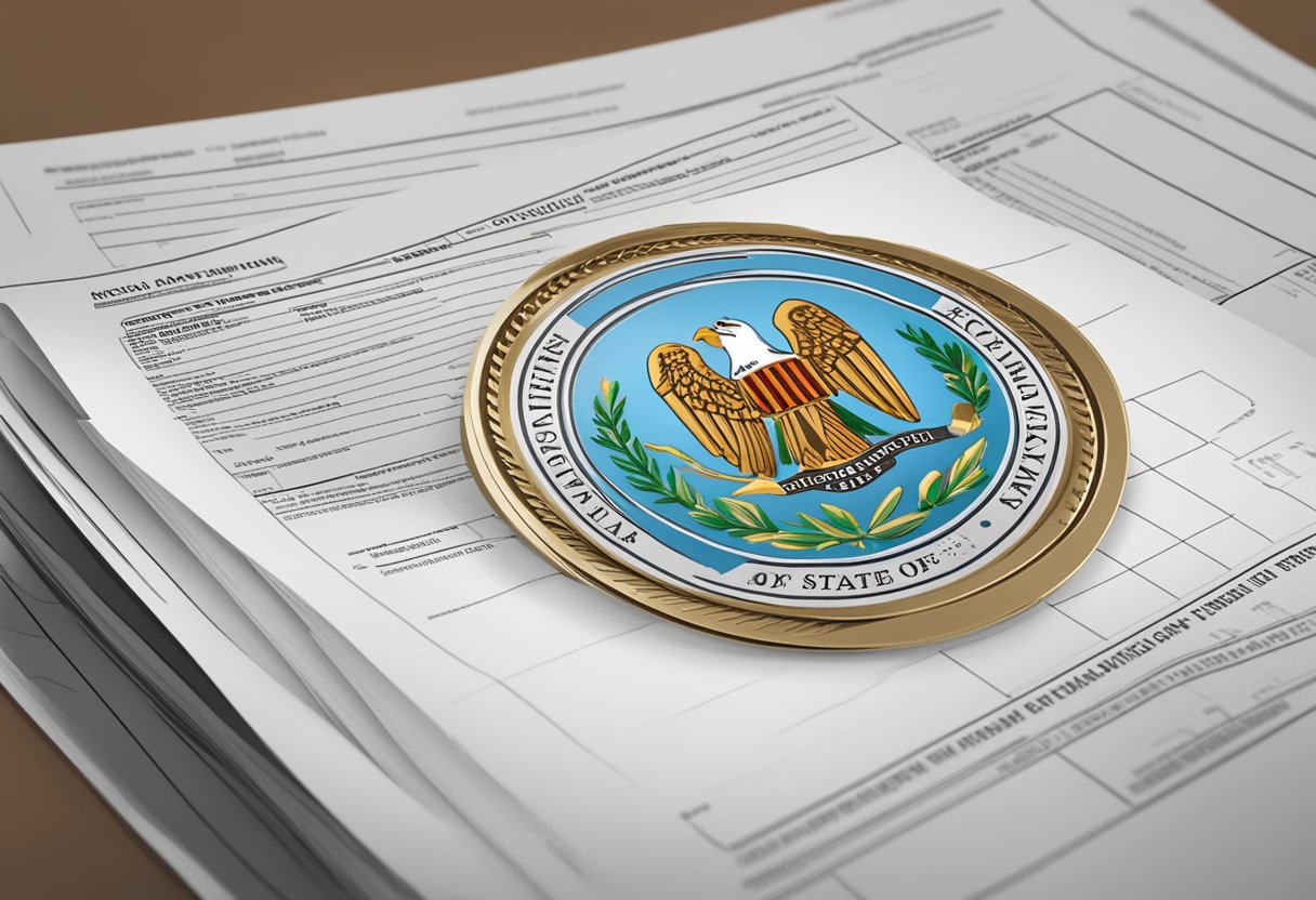 A stack of official documents with the New Mexico Secretary of State seal, ready for apostille