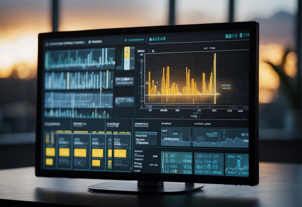 A computer screen displaying AI video summarizer software in use, with a progress bar and keyframe thumbnails
