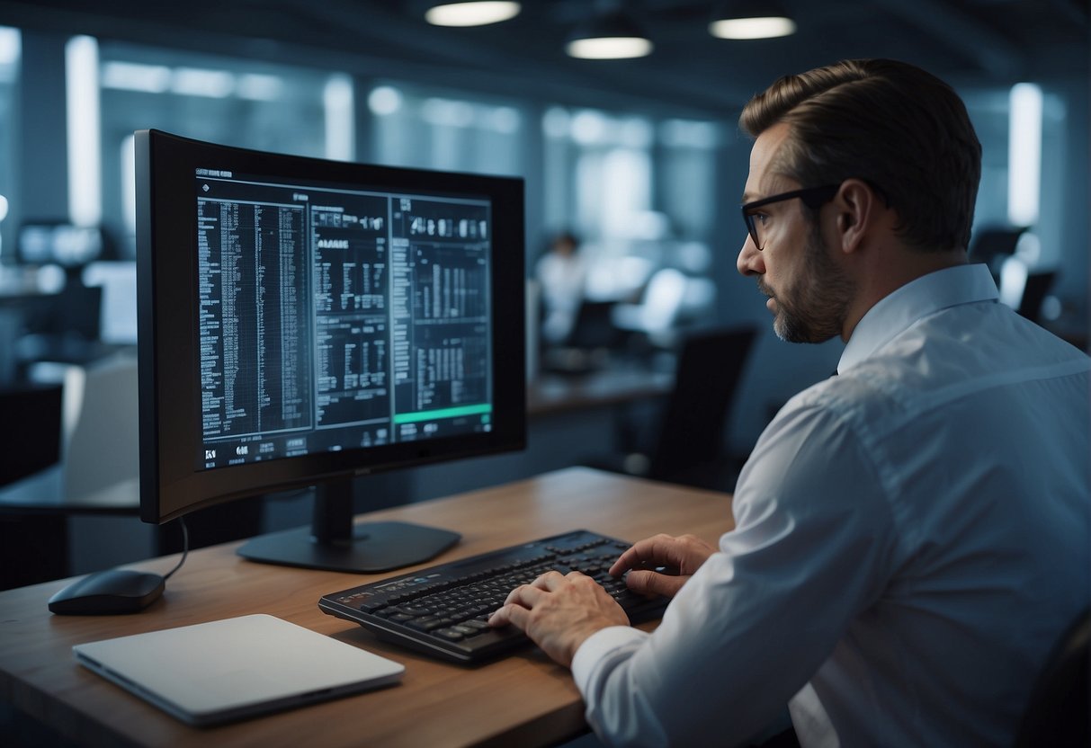 An AI fact-checking program scans and verifies content on a digital screen