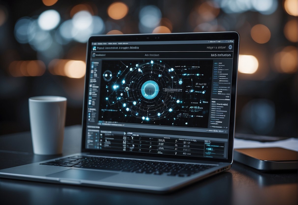 An AI fact checker algorithm scanning social media and search platforms for misinformation