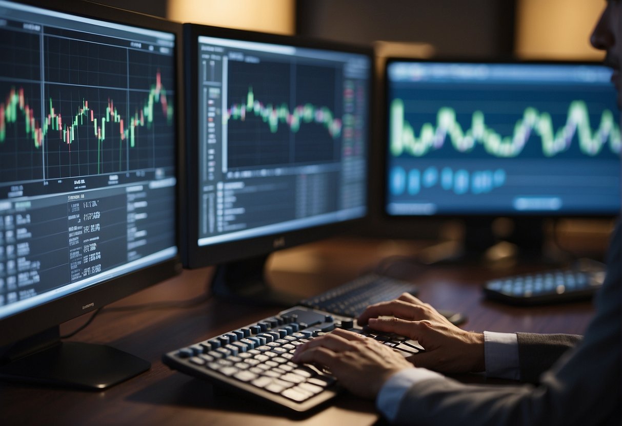 A computer program analyzes data, displaying charts and graphs. Researchers discuss findings, making decisions based on insights