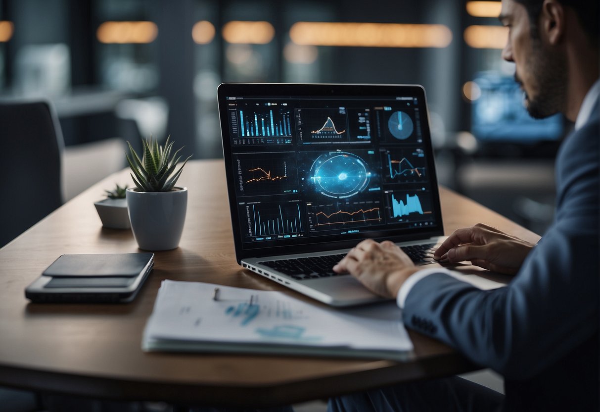 AI analyzes data, predicts market trends, and automates processes. It enhances decision-making and customer experiences