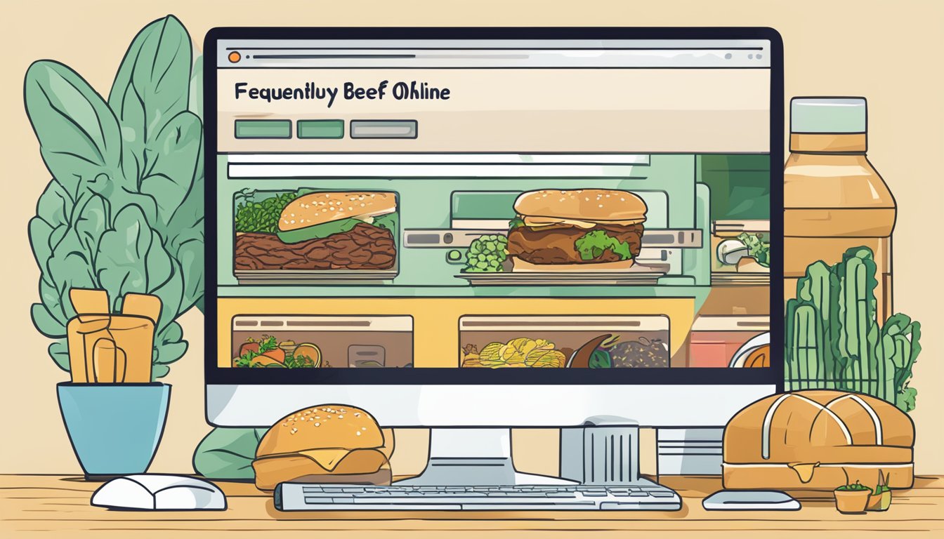 A computer screen with the words "Frequently Asked Questions buy korean beef online" displayed prominently