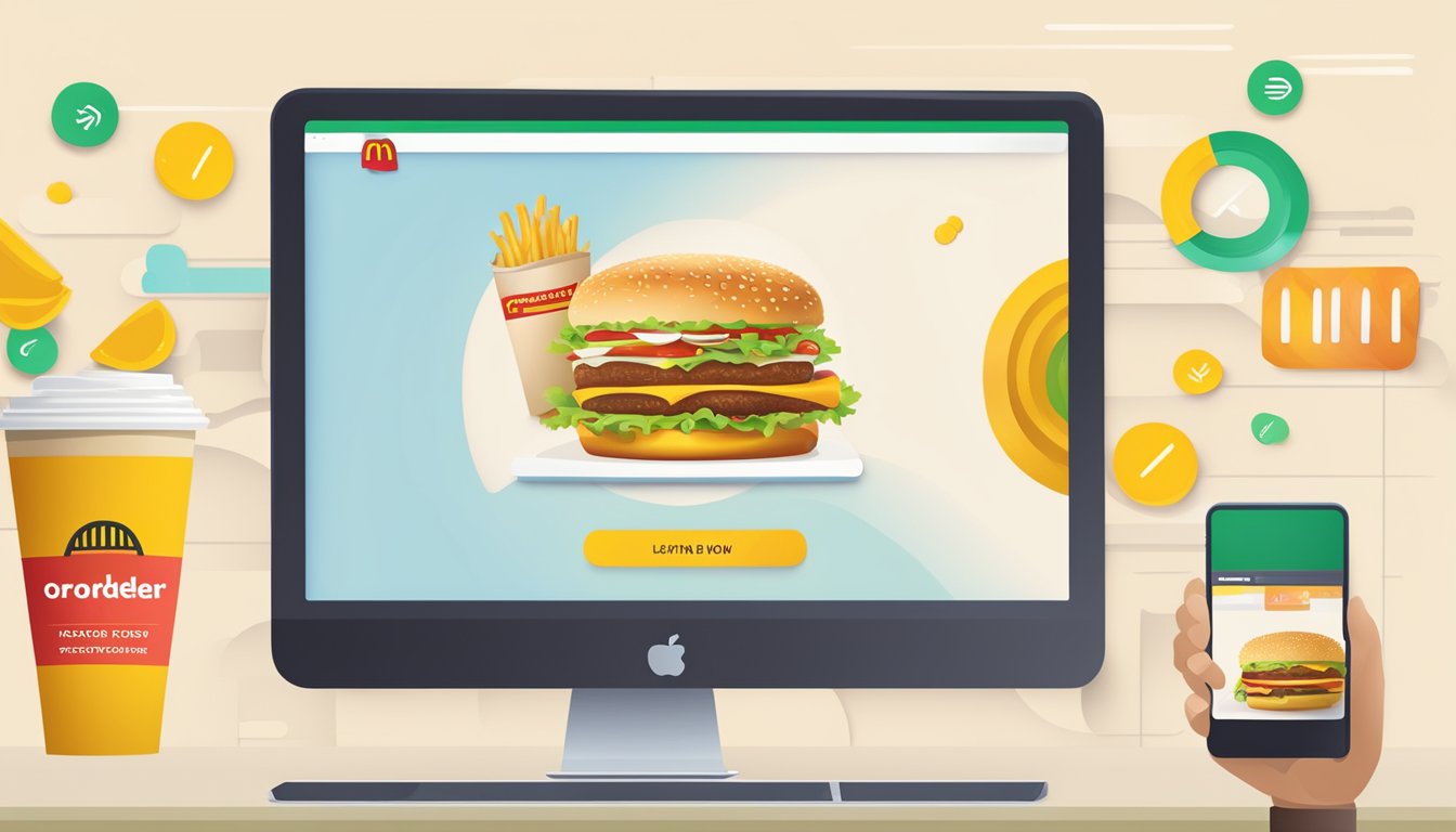 A computer screen displaying a McDonald's website with a "Order Now" button