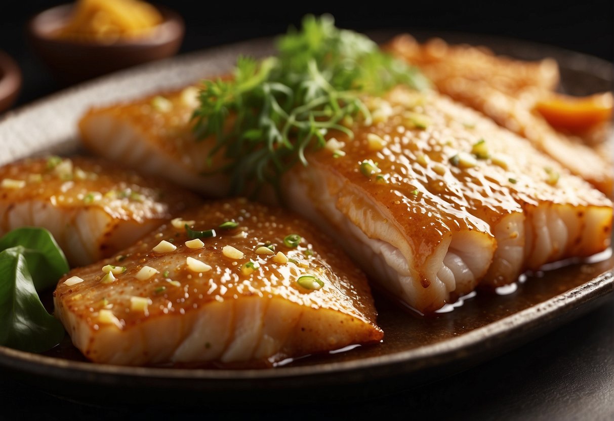 The sizzling hot oil envelops the golden pomfret fish, creating a perfect crispy crust. Soy sauce and ginger add a final touch of flavor