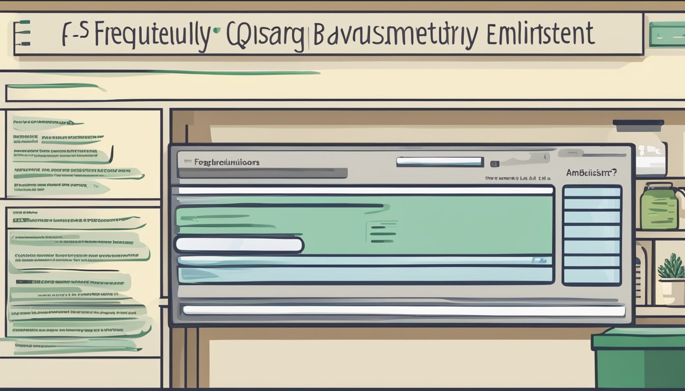 A computer screen displaying a webpage with the title "Frequently Asked Questions buy emulsifying ointment online" and a list of questions and answers below