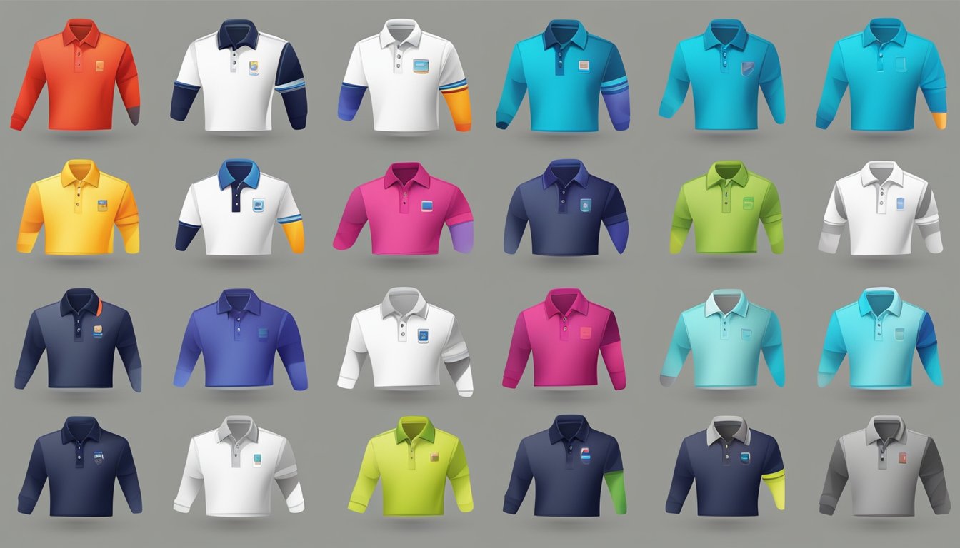 A computer screen displaying a variety of colorful polo shirts on an online shopping website, with a cursor clicking on the "Add to Cart" button