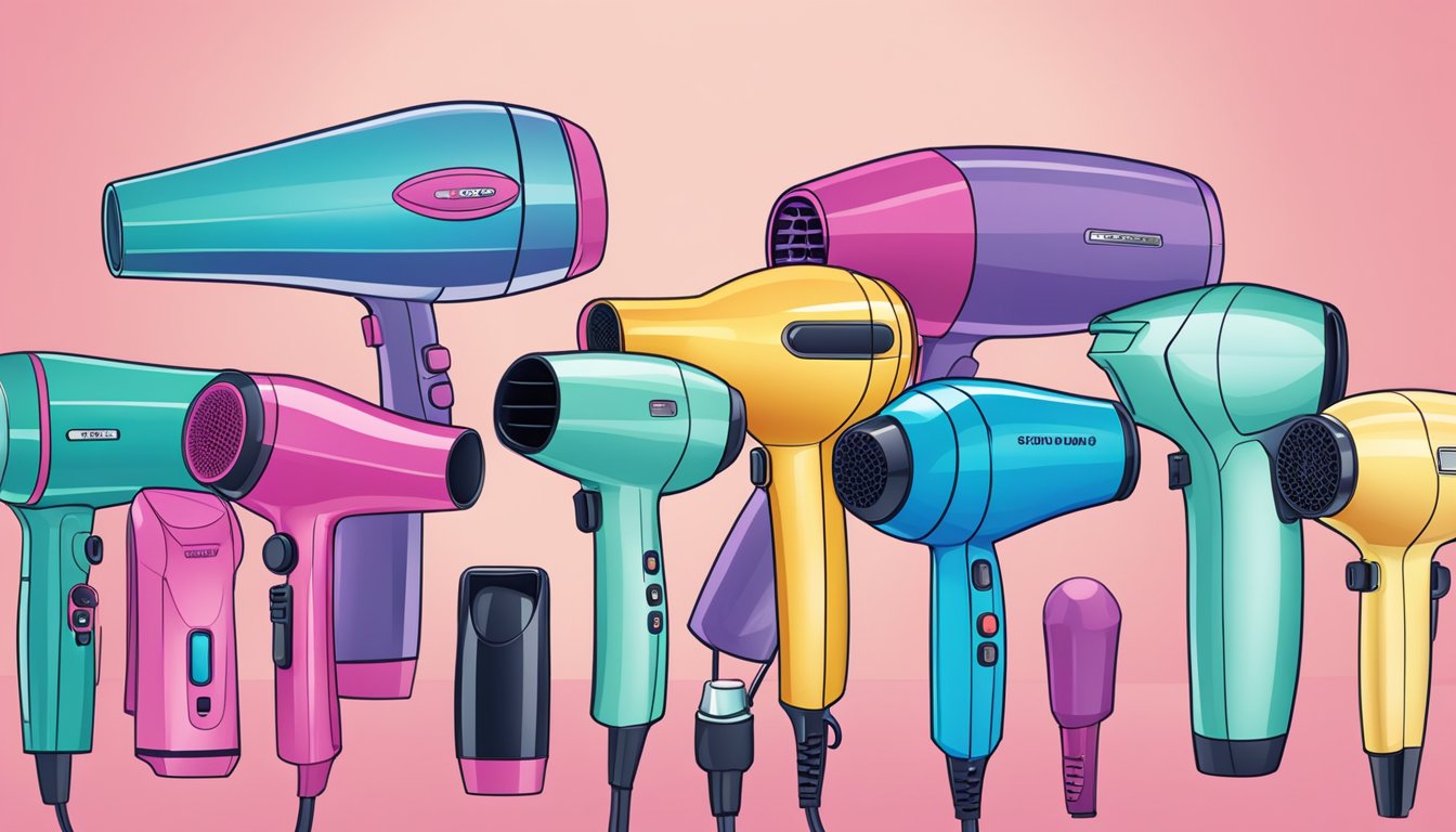 A computer screen displaying a variety of hair dryers for sale, with a cursor clicking on the "Add to Cart" button