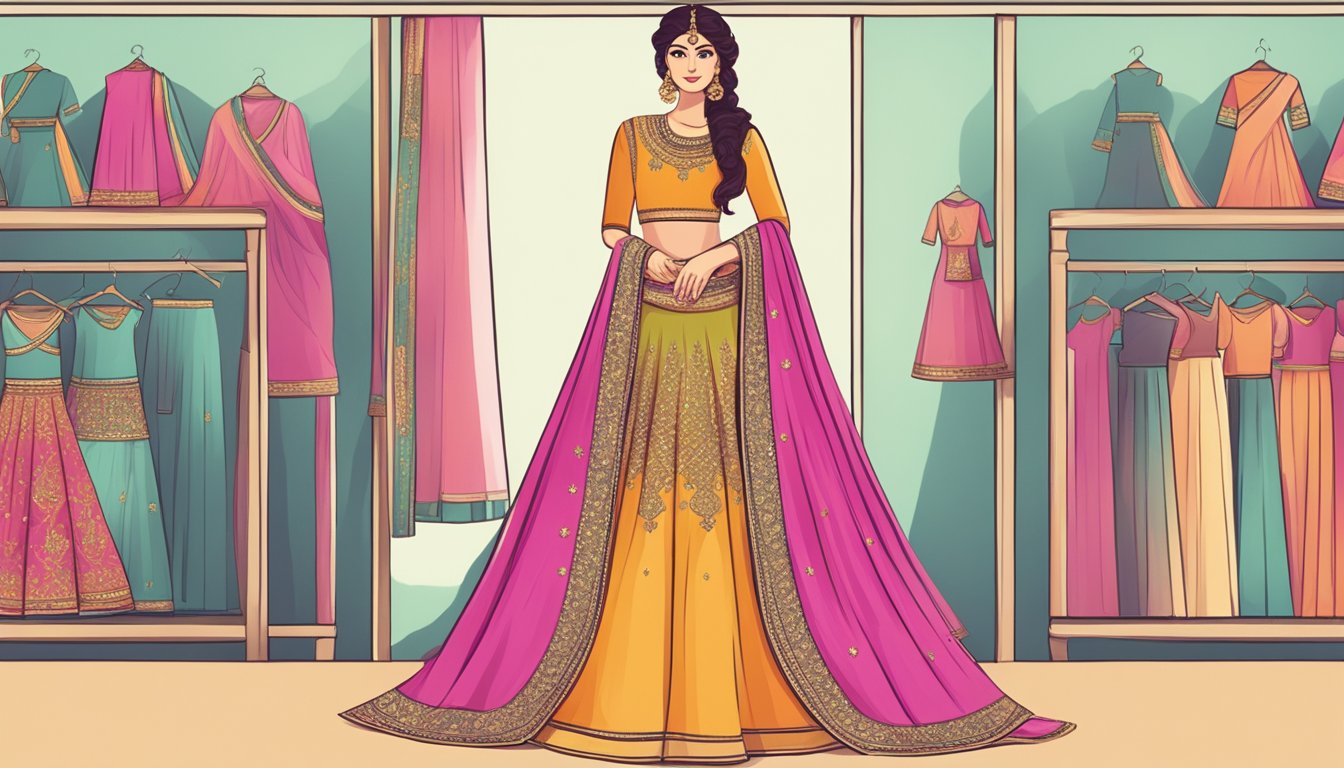 A computer screen showing a website with a "Frequently Asked Questions" section on buying lehenga online