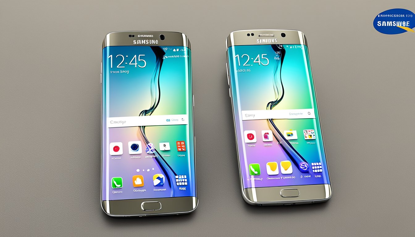 The Samsung Galaxy S6 Edge is displayed with its sleek design and vibrant screen at the Best Buy store, showcasing its advanced features and performance