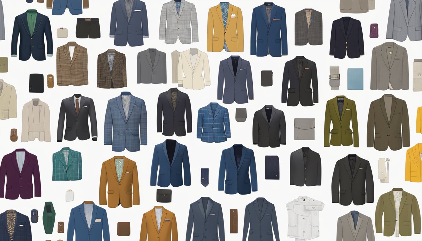 A table displaying top 10 blazer brands with various styles and materials. Brand logos and fabric swatches are showcased for reference